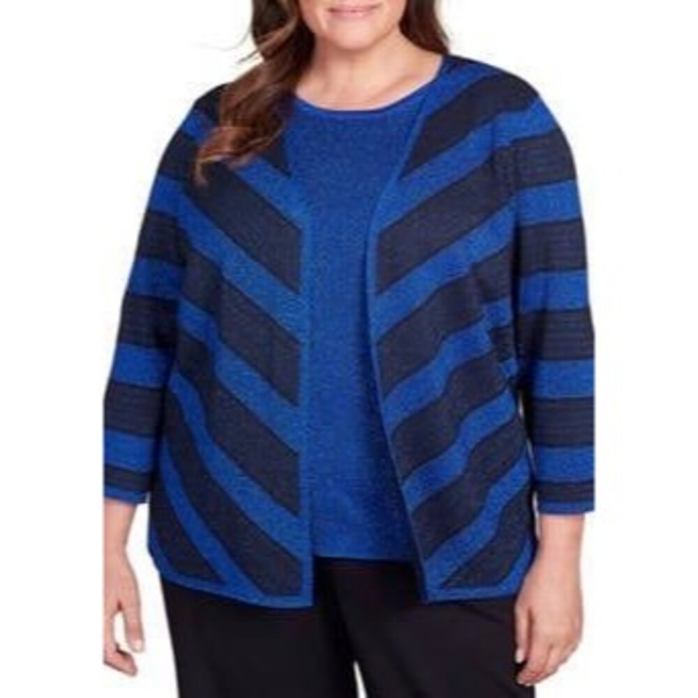 NWT Alfred Dunner Pullover 3/4 Sleeves Sweater shirt Size MP #557